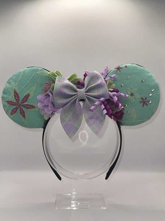 Frozen Fever Inspired Flower Headband with Rhinestone Accents