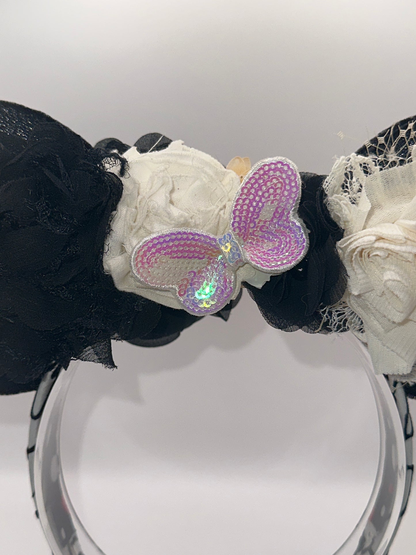 Black Velvet Flower Crown Headband