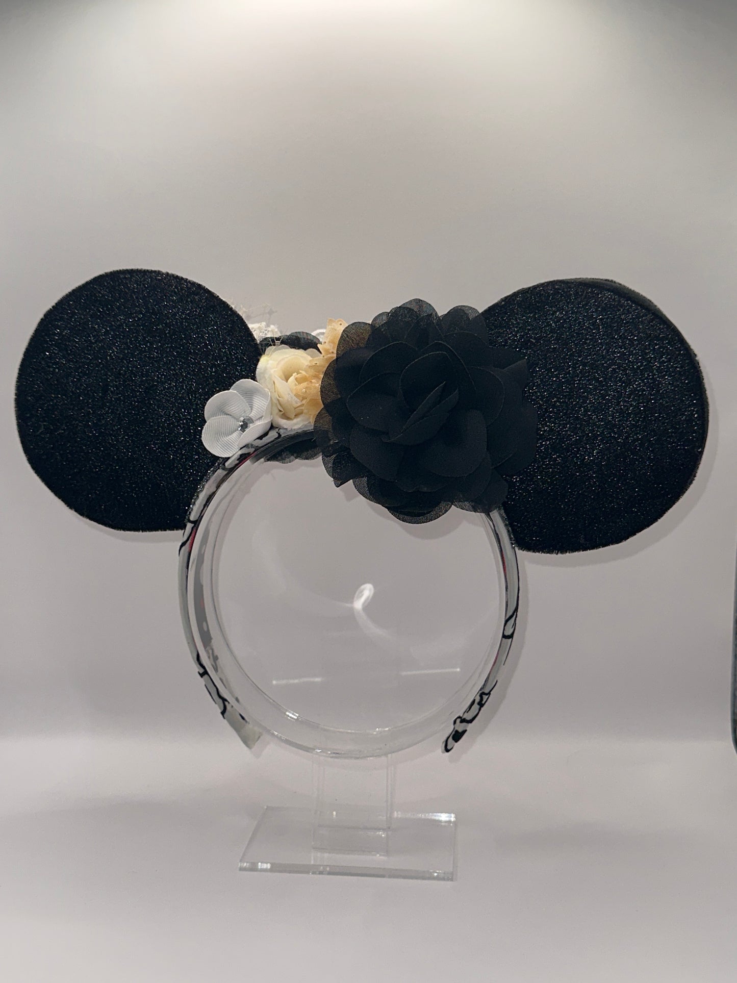 Black Velvet Flower Crown Headband