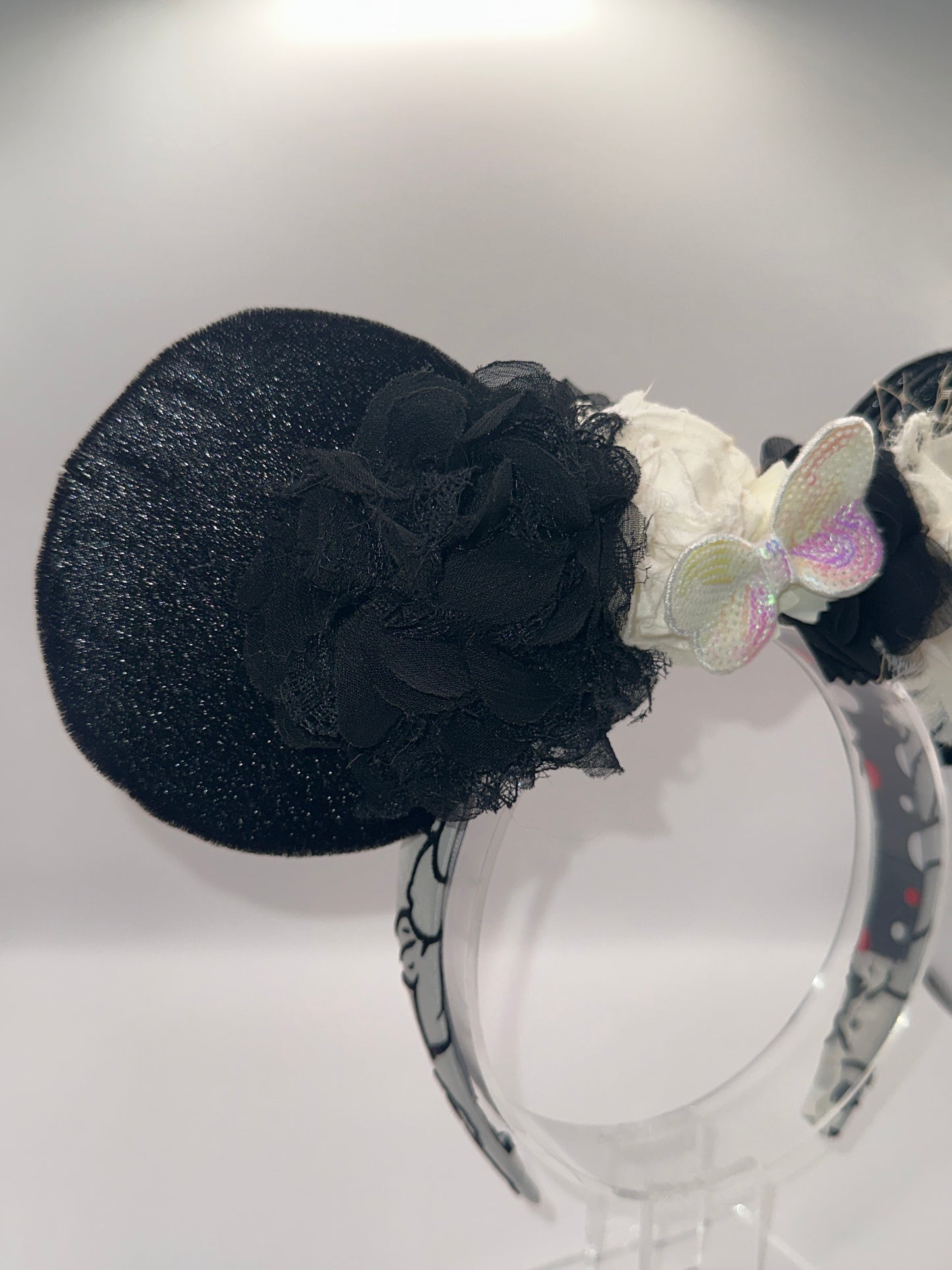 Black Velvet Flower Crown Headband