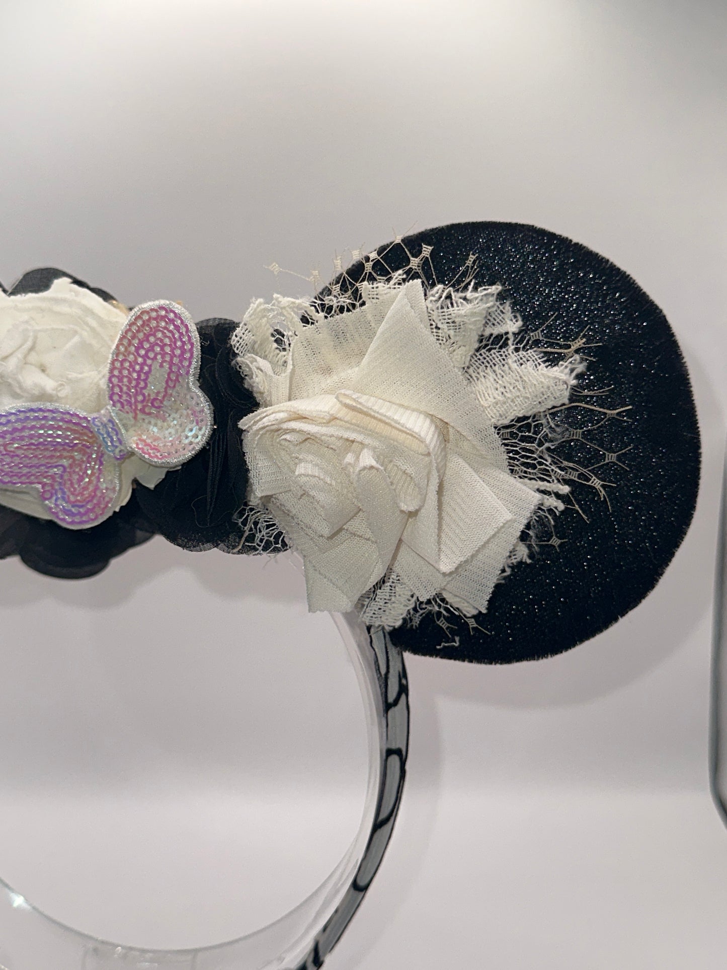 Black Velvet Flower Crown Headband